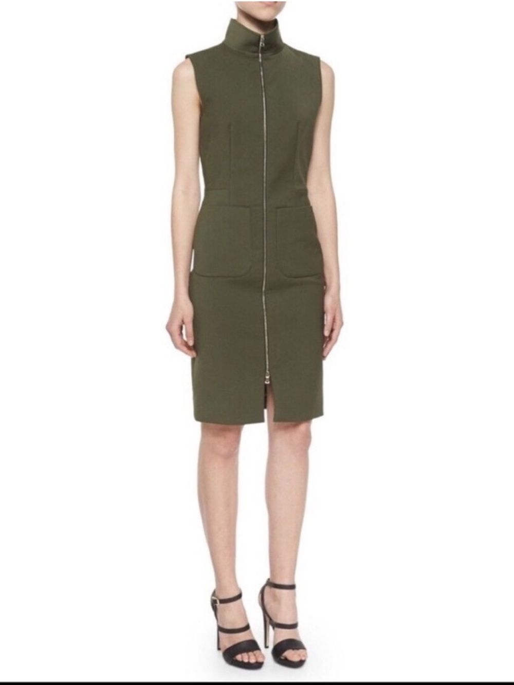 L’AGENCE Olive Zip Front Dress Size 2 Lampo Zipper Sleeveless size 2